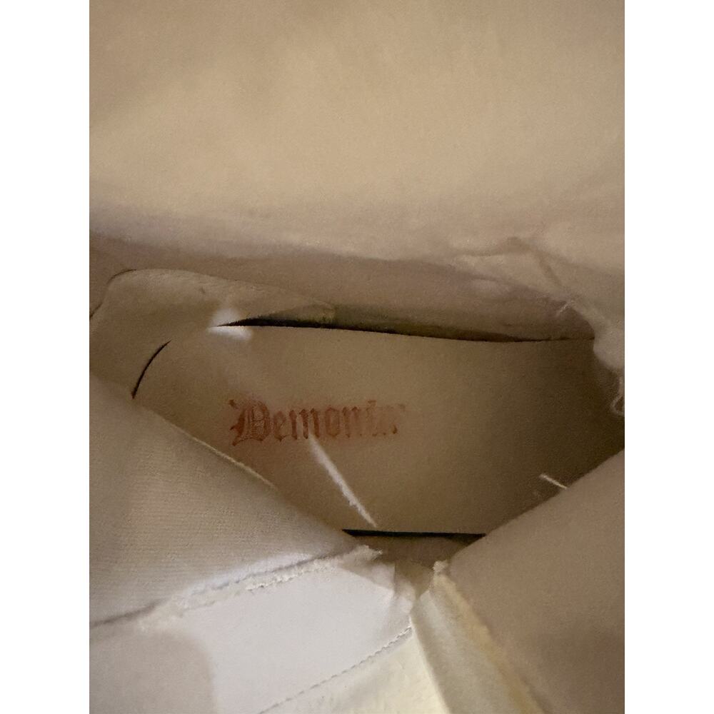 Demonia White Knee High Camel 311 Vegan Leather Faux Fur Boots Women’s Size 10 - Picture 12 of 15